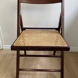 Folding chair occasional chair vintage wooden office chair with cane seat