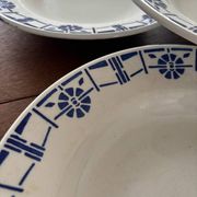 Set of 5 old earthenware plates Céranord St Amand - Made in France