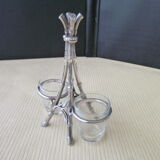 Double saleron in silver metal Christofle Art Nouveau