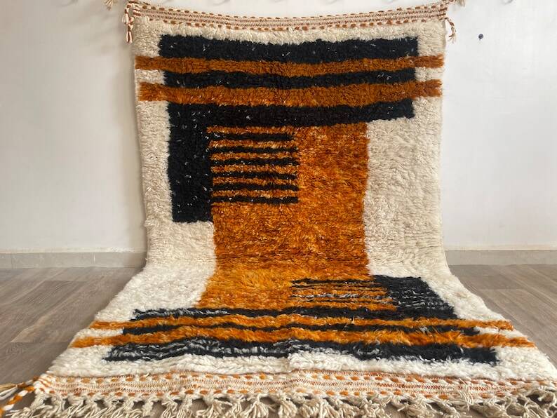 Handmade wool Beni Ourain rug,