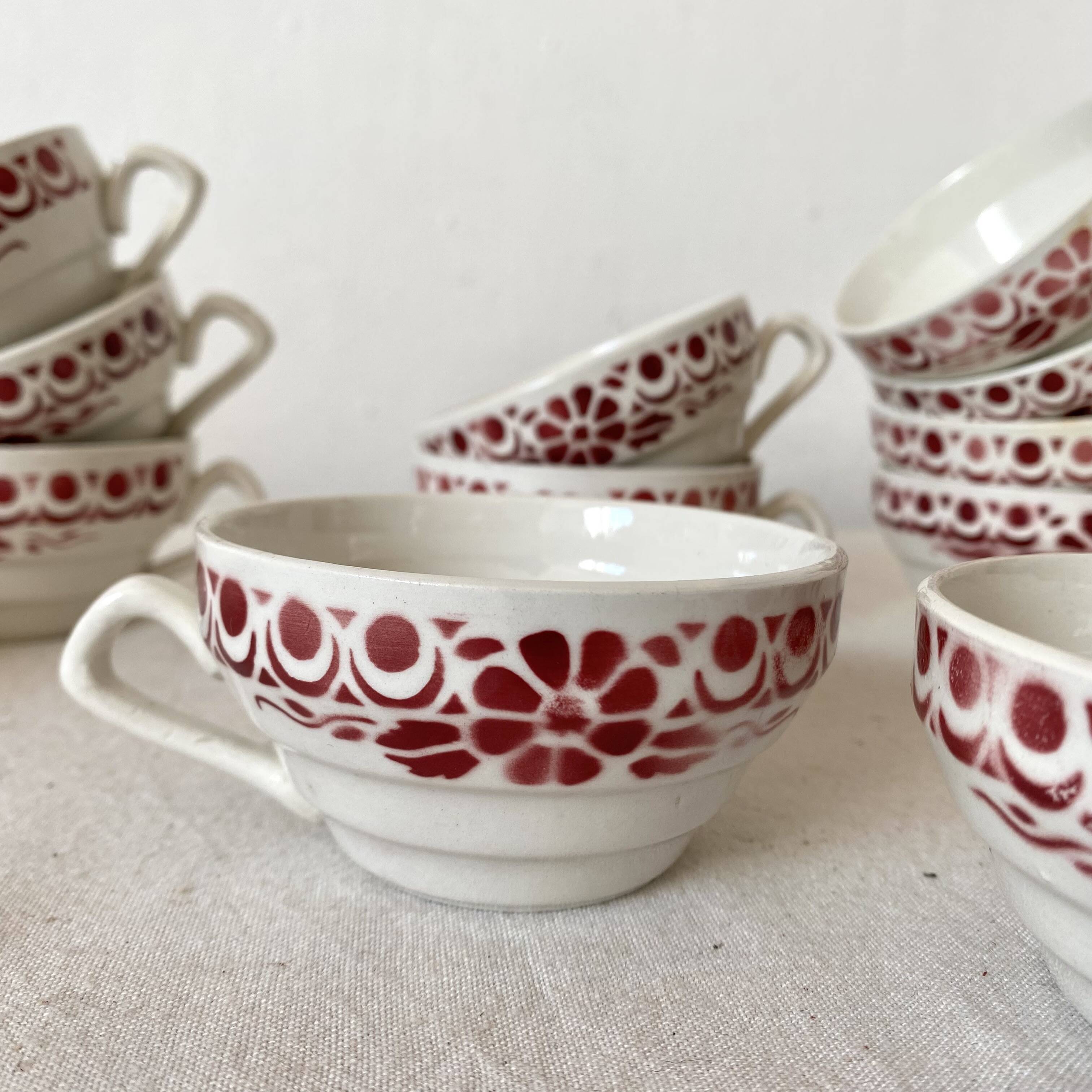 Old Sarreguemines cups