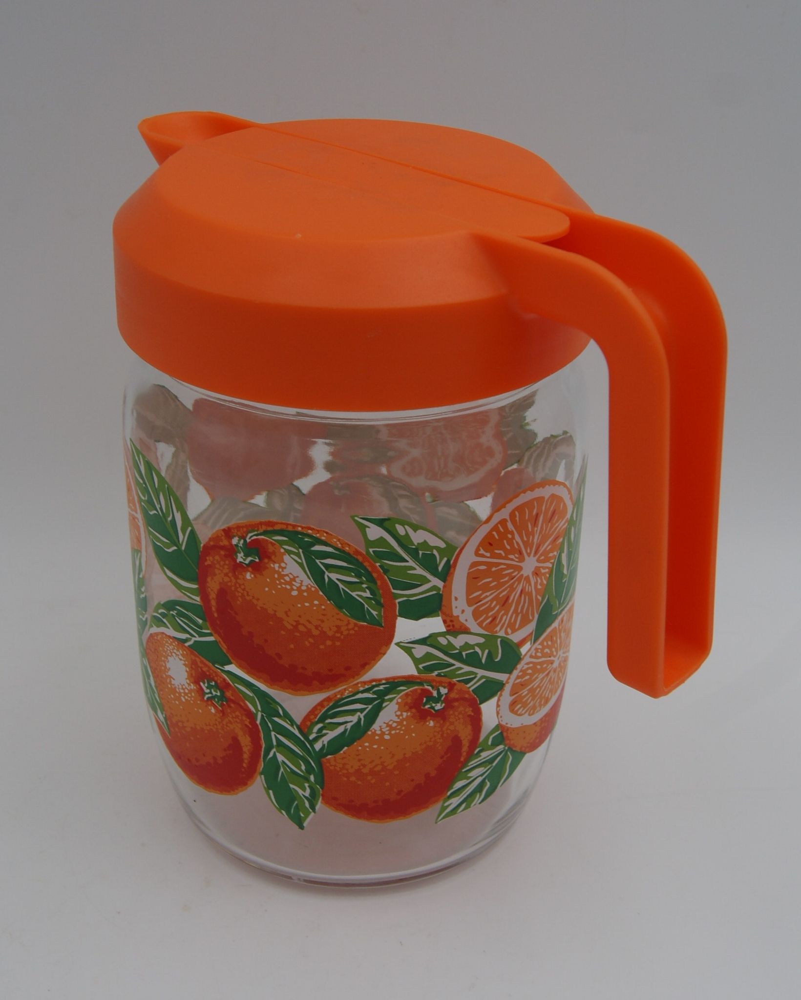 Vintage oranges glass decanter