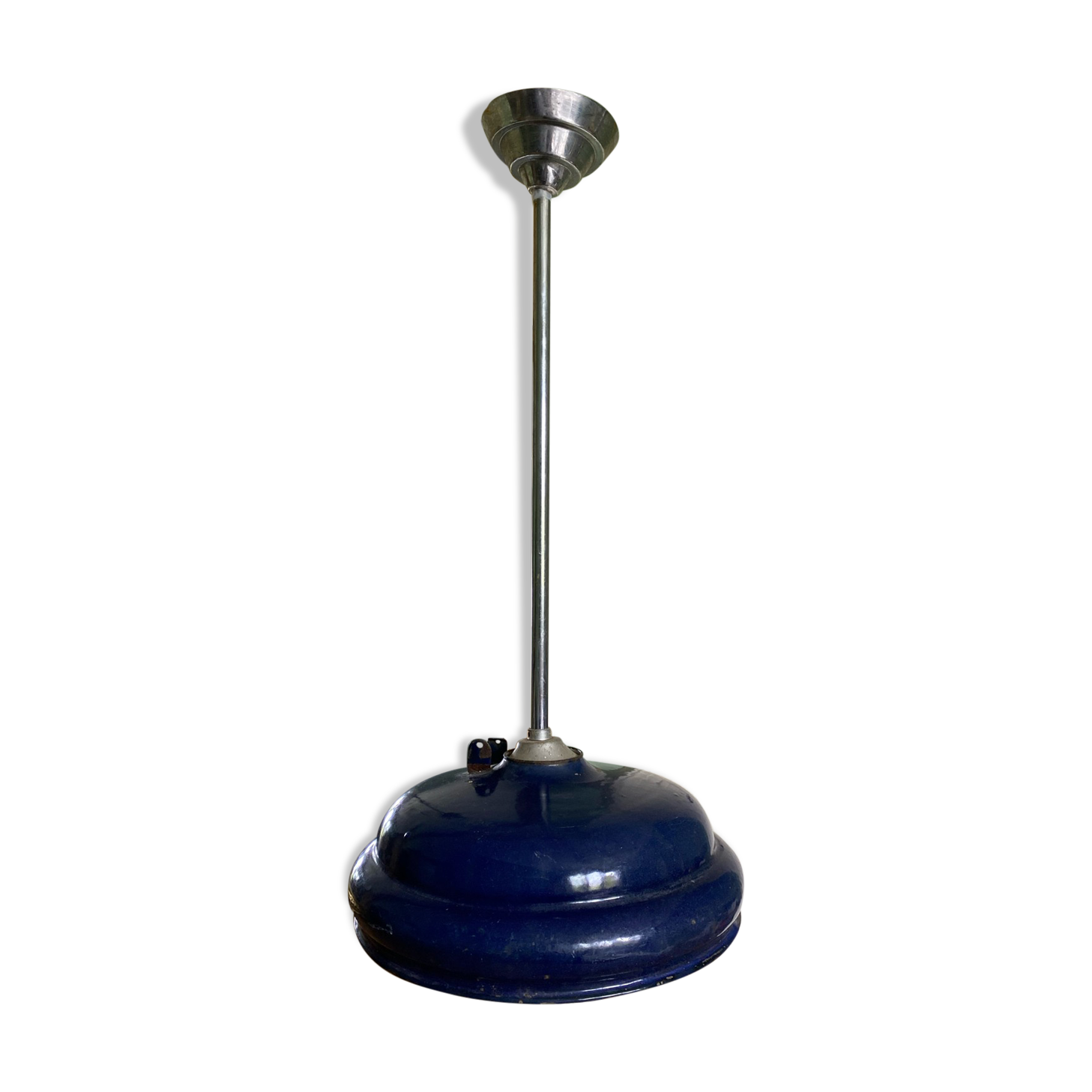 Suspension émaillée bleue