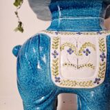 Vintage 1970s ceramic elephant plant stand side table