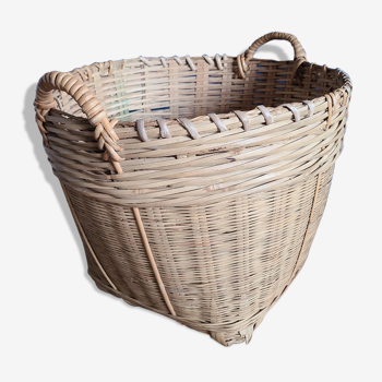 Basket, vintage woven wicker pot cover