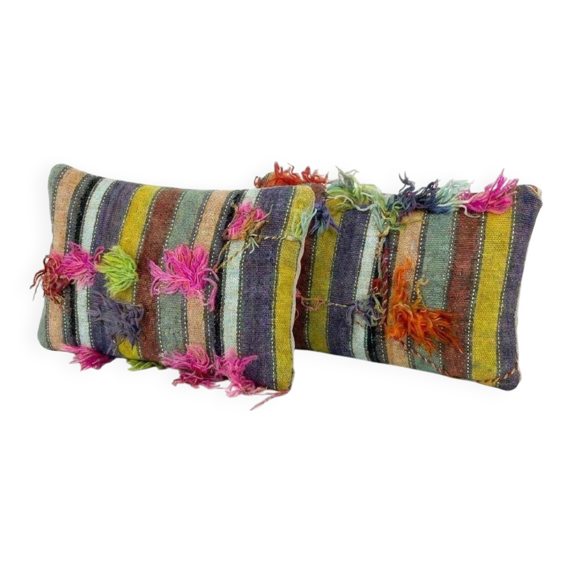 Set of 2 vintage kilim cushion covers 41x61 cm