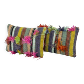 Set of 2 vintage kilim cushion covers 41x61 cm