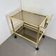 Hollywood Regency Gold Bar Cart, 1980s