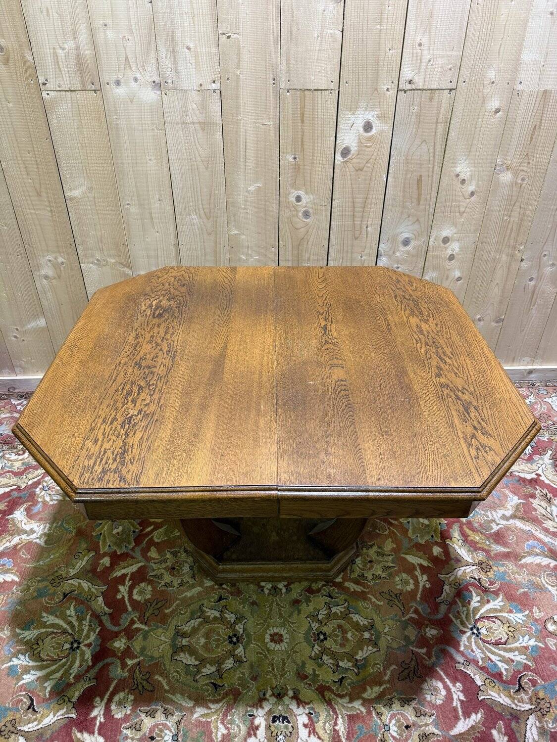 Art Deco dining table in solid oak