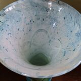GOZO Malte - Vase vintage modèle "Algues" - verre bleu & vert