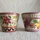 Enamelled terracotta flower pots