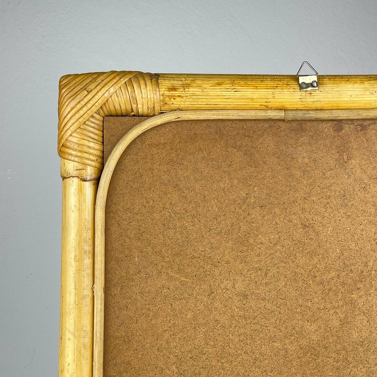 Mid-century bamboo wall mirror, Italy, 1960s