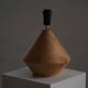 Sculptural Danish modern table lamp in wood by Kirk, 1980s.
