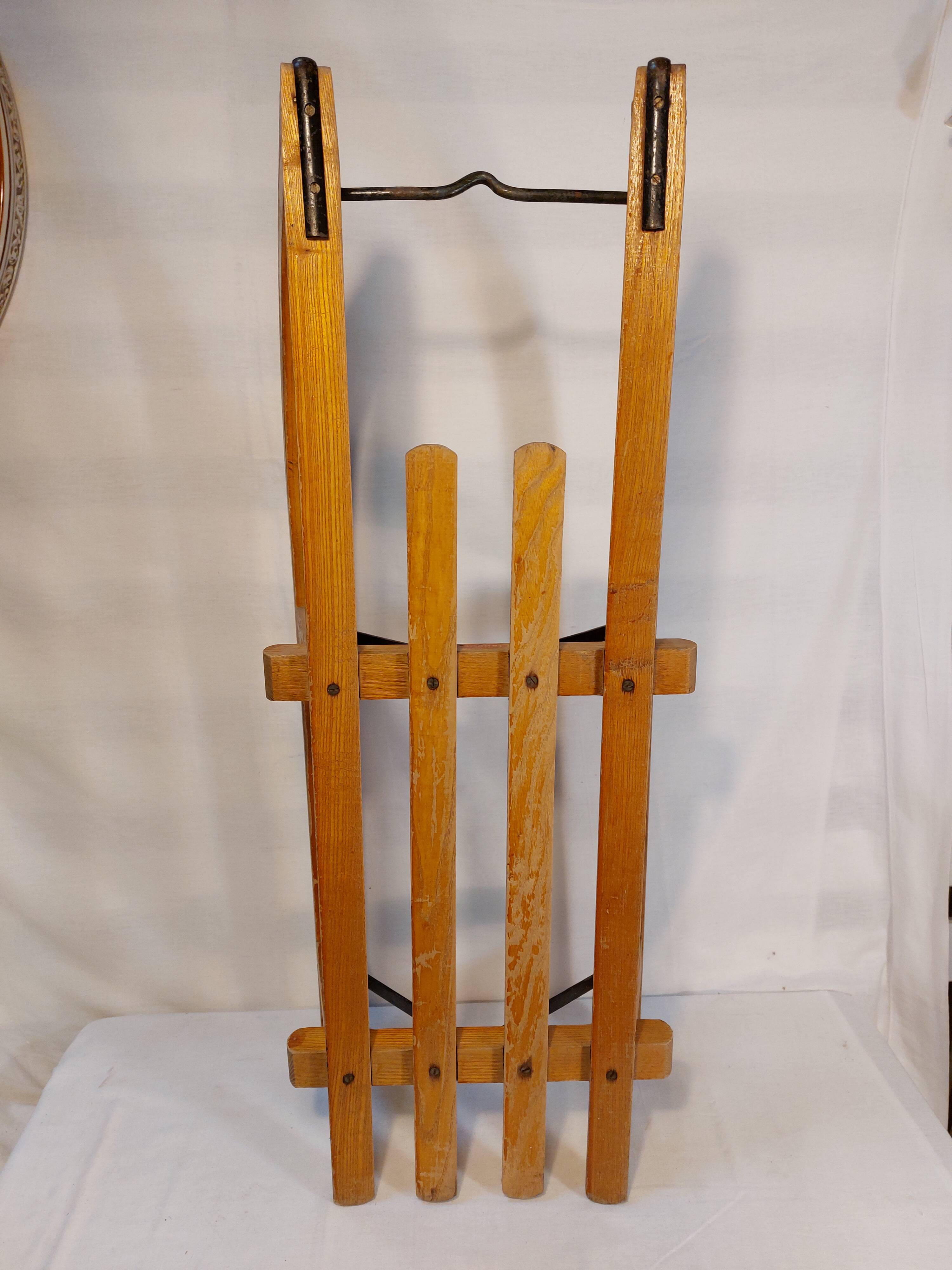Vintage wooden sled La Hutte - 85 cm - 70s