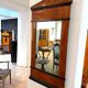 Biedermeier wall mirror with ebonised cherry veneer, South Germany, 1820