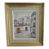 Parisian scene – oil on canvas, Foussa Itaya, 1964