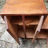 Vintage wooden doll wardrobe Art Deco