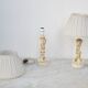 Set of 2 midcentury Italian ceramic floral table lamps