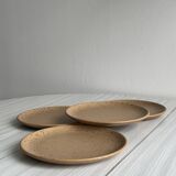 4 assiettes en grès moucheté vintage