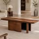 Large coffee table ONDA, cherry and walnut
