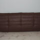 Togo 3 seater sofa in brown leather designed by Michel Ducaroy 1973