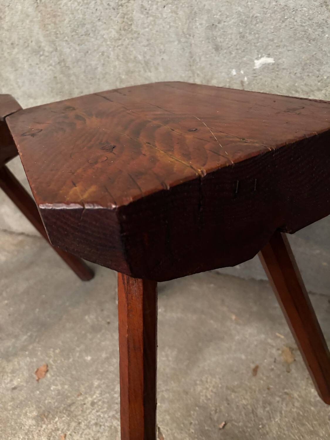Pair of Mobichalet-type brutalist stools