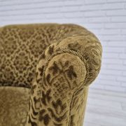 1950s, Danish lounge chair, reupholstered, green furniture fabric.