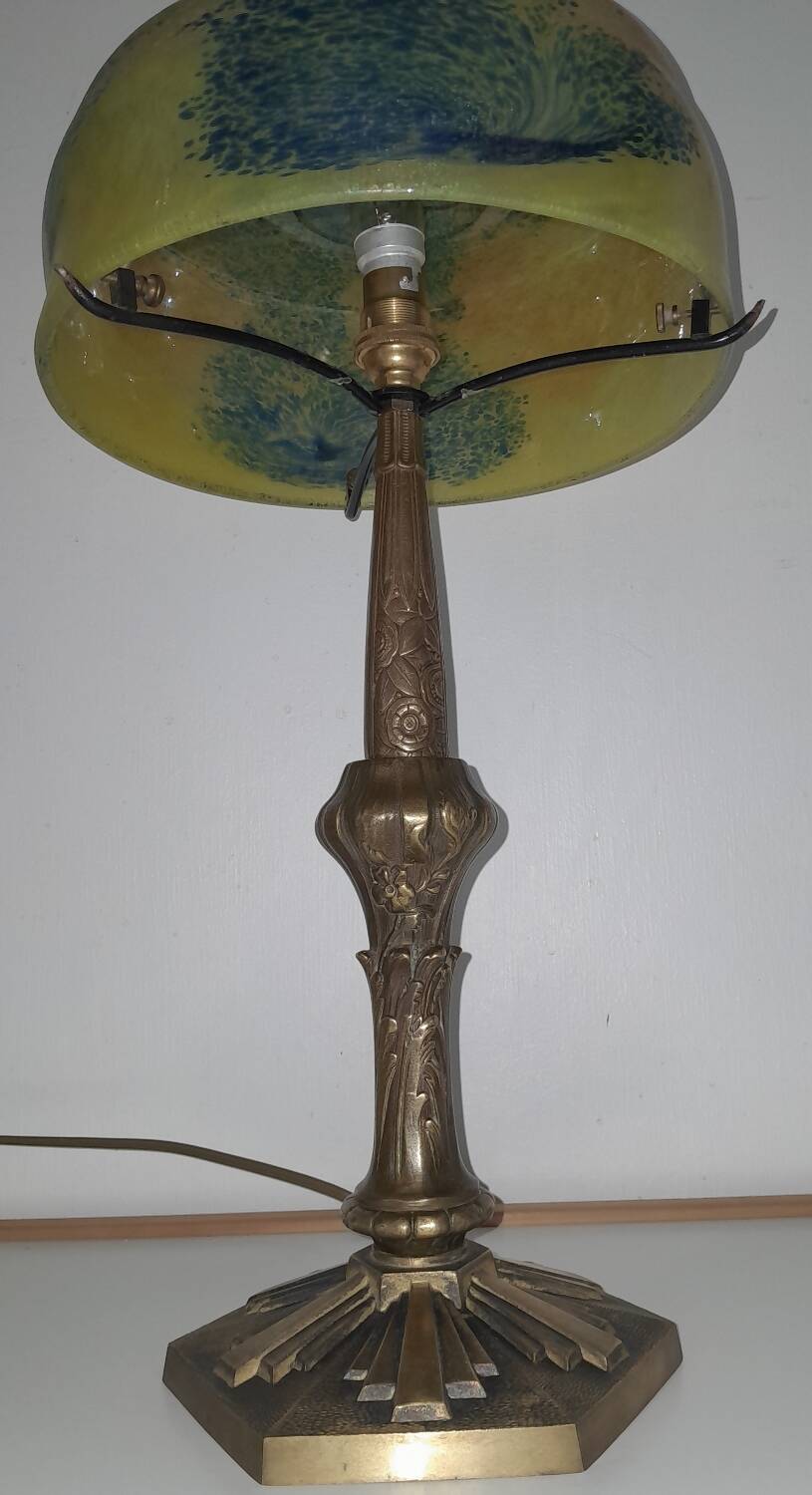 Art Nouveau style lamp 1950 Paris Star Trade Mark and glass paste
