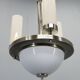 Art Deco Tubular Nickel Plated Chandelier, 1920s, Restored