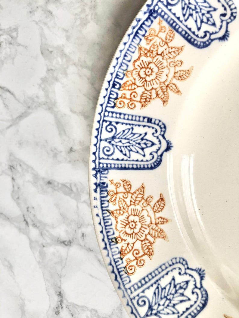 Set of 3 old earthenware plates