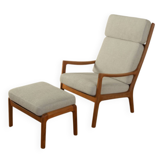 Senator Armchair with Stool by Ole Wanscher