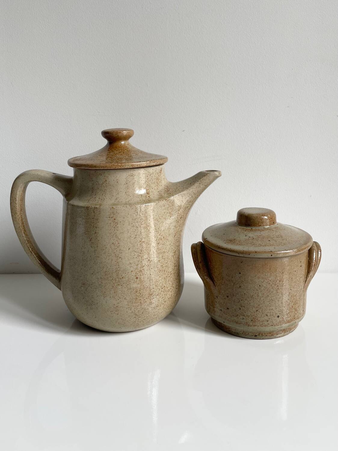 Théière et pot en grès émaillé