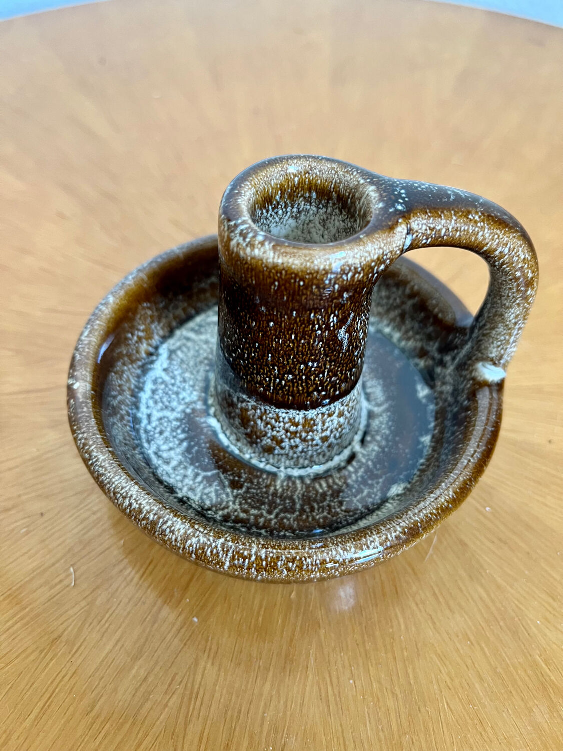 Vintage ceramic stoneware candle holder 1950