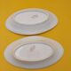 2 dishes Choisy le Roi Avellan Boulenger ironstone red floral decoration