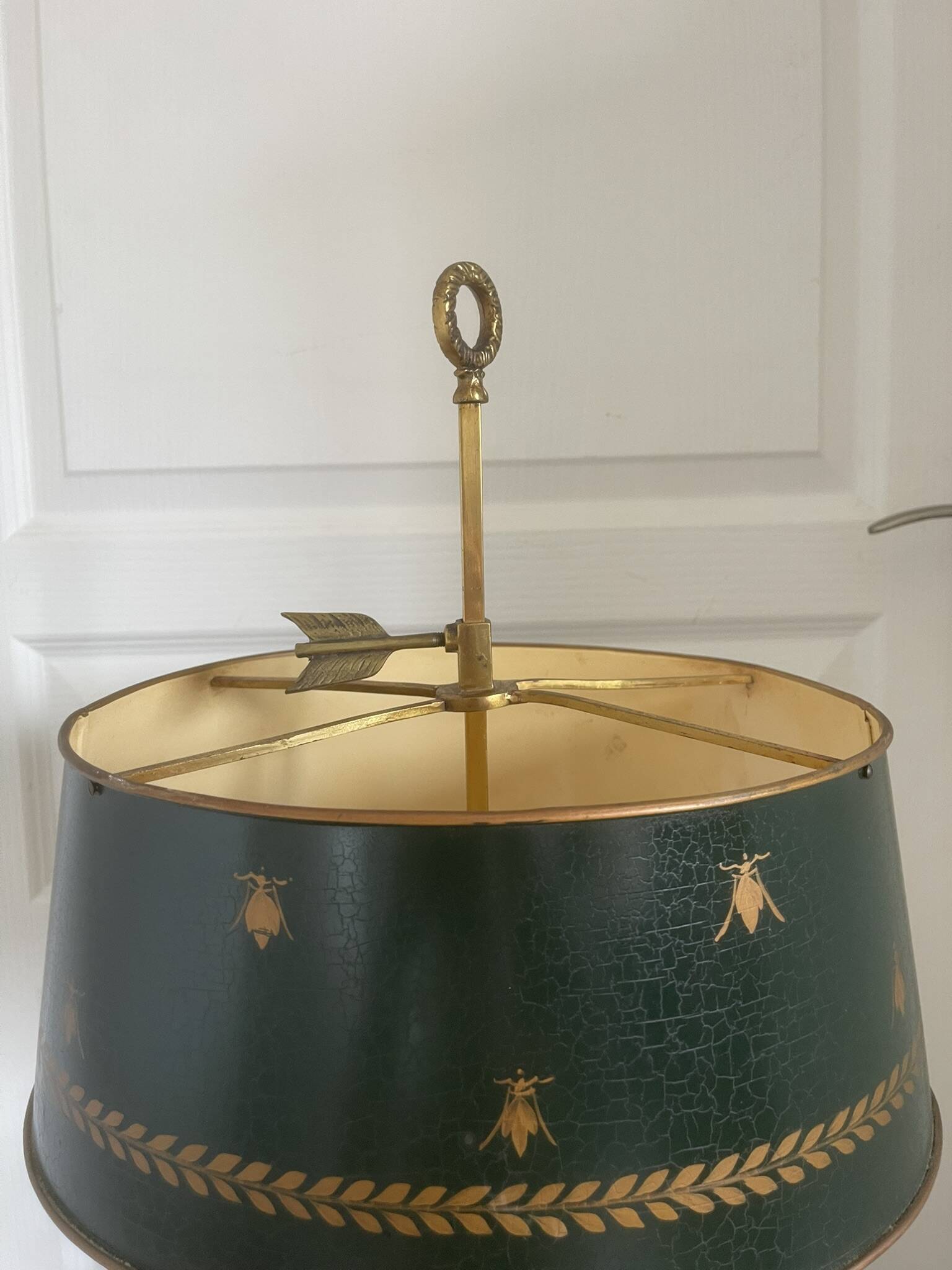 Antique Bouillotte Lamp 2 Lights Swan Lucien Gau Gilded Bronze Empire Napoleon