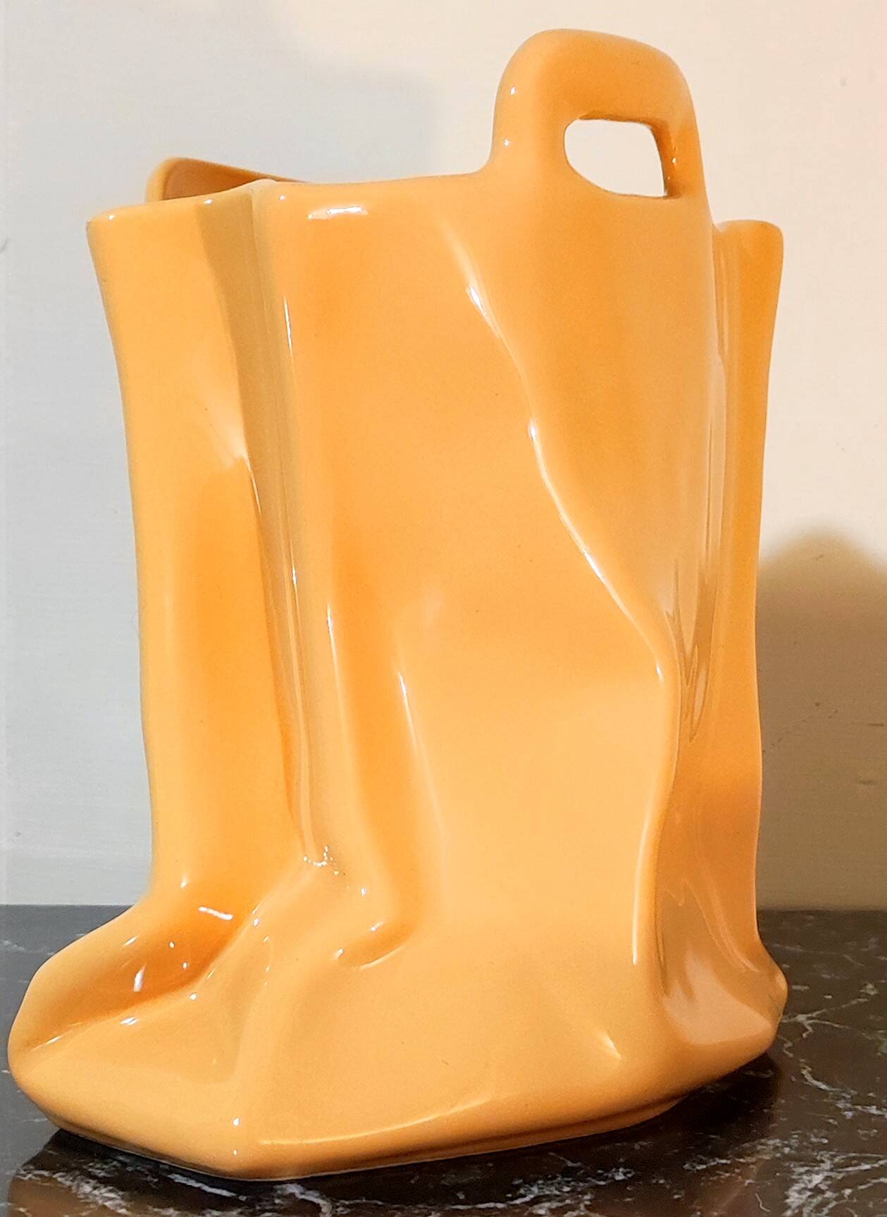 Crumpled ceramic vase 1980