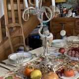 Putti candelabra 4 candles louis xvi style design pieces late 20th century. signed