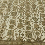 Hand-Knotted Anatolian Antique 1970s 280 cm x 376 cm Beige Wool Carpet