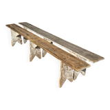 Pair of Bordeaux winemaker benches, France, 50s