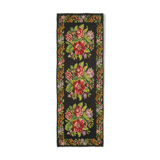 Handwoven Vintage Bessarabian Black Kilim 184 cm x 530 cm - 23392