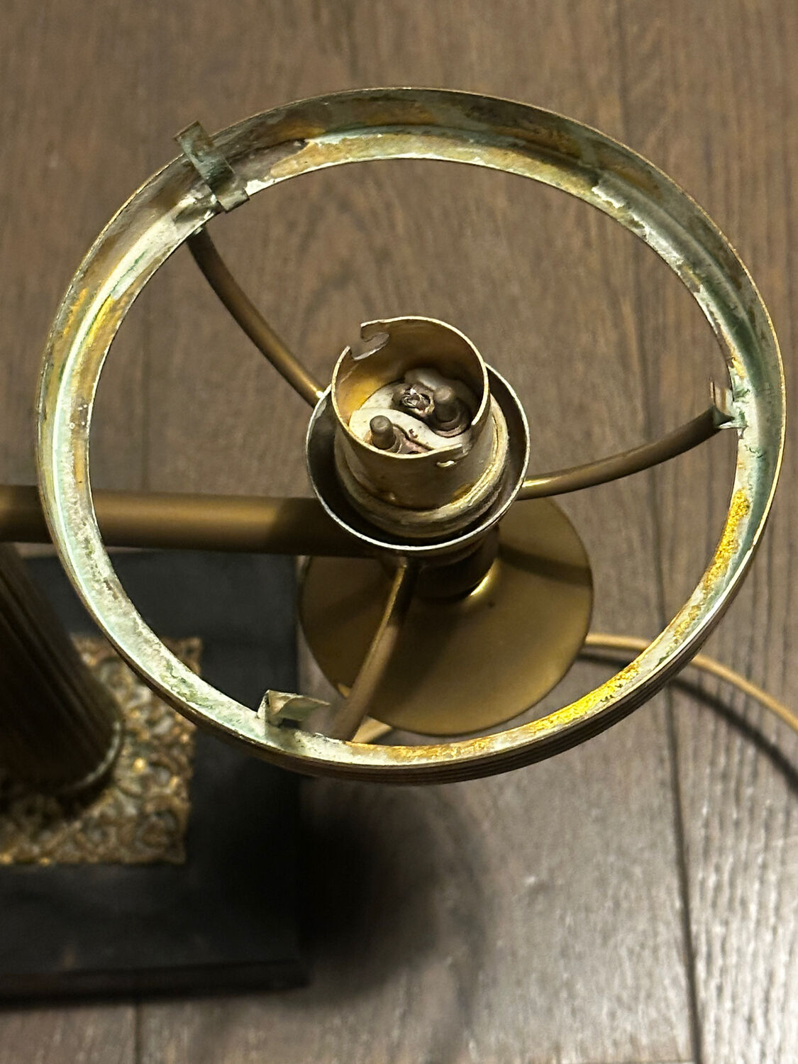 Double lamp fixture in brass, neo-classical style from the 1950s.