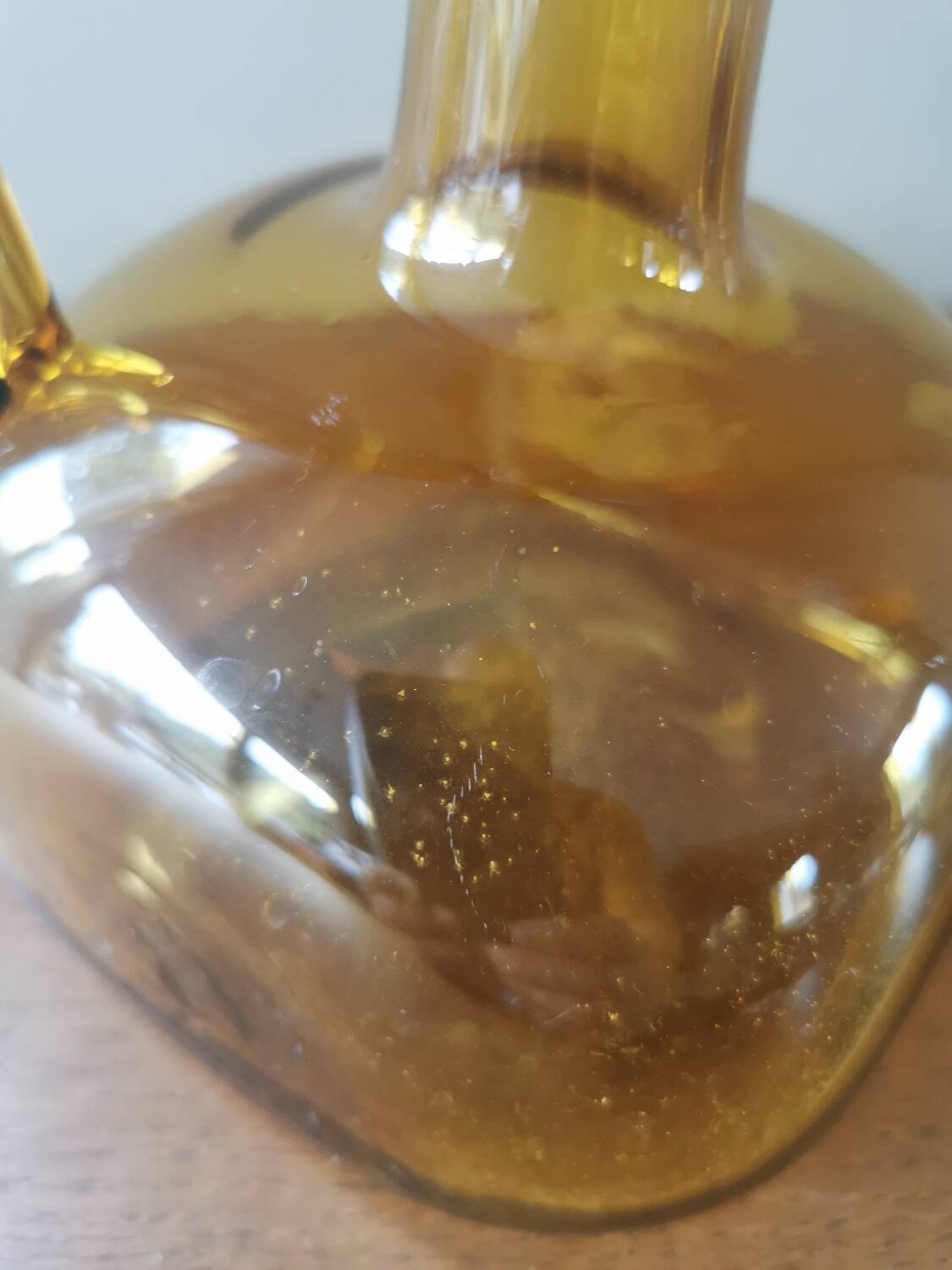 Vintage mouth-blown glass carafe