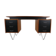 Cees Braakman teak desk with triangle legs for Pastoe