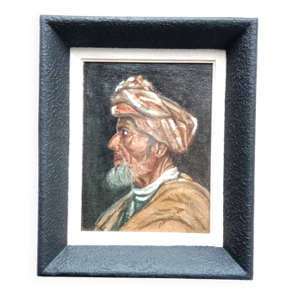Portrait of a Man in an Orientalist Painting in an Art Deco Frame