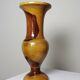 Small vintage hand-turned olive wood vase