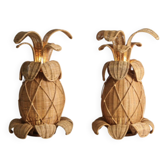 Lampes « ananas » en osier