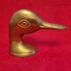Straw hook wall in brass / gold metal carved duck head