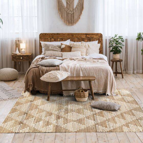 Ethnic jute Berber-style rug 120x170 cm