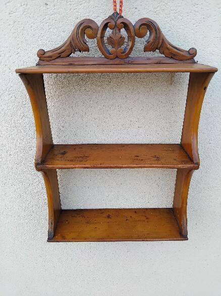 Antique solid wood wall shelf