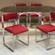 70s dining room set: glass table and 6 chairs